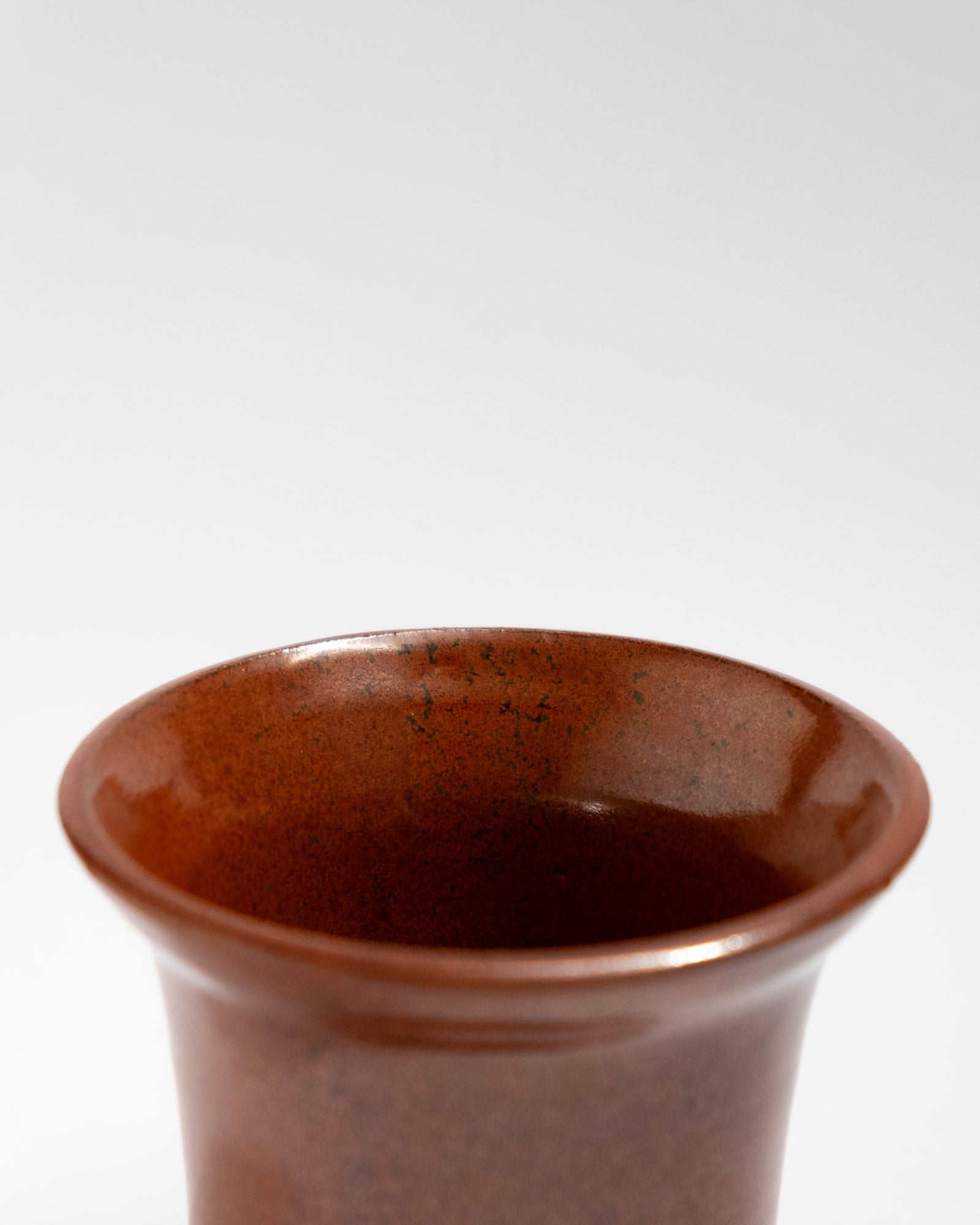 Handmade in Italy brown stoneware planter