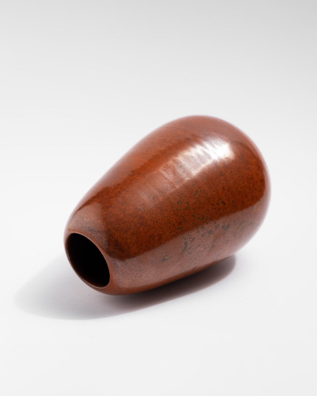 Handmade vase made in Italy, red brown color