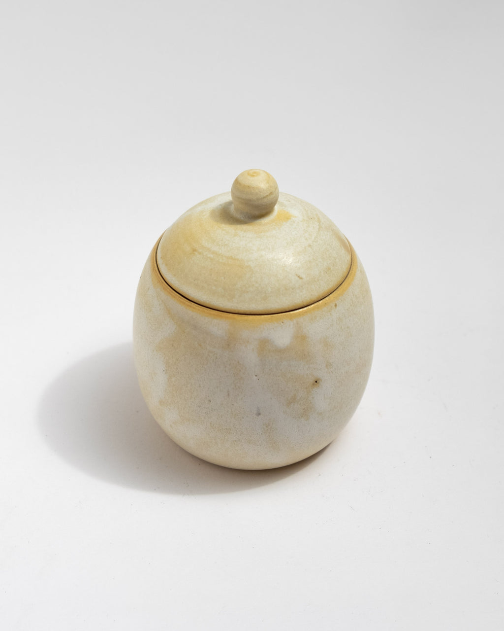 Round ceramic jar with a lid, handmade in Italy, Christmas gift idea