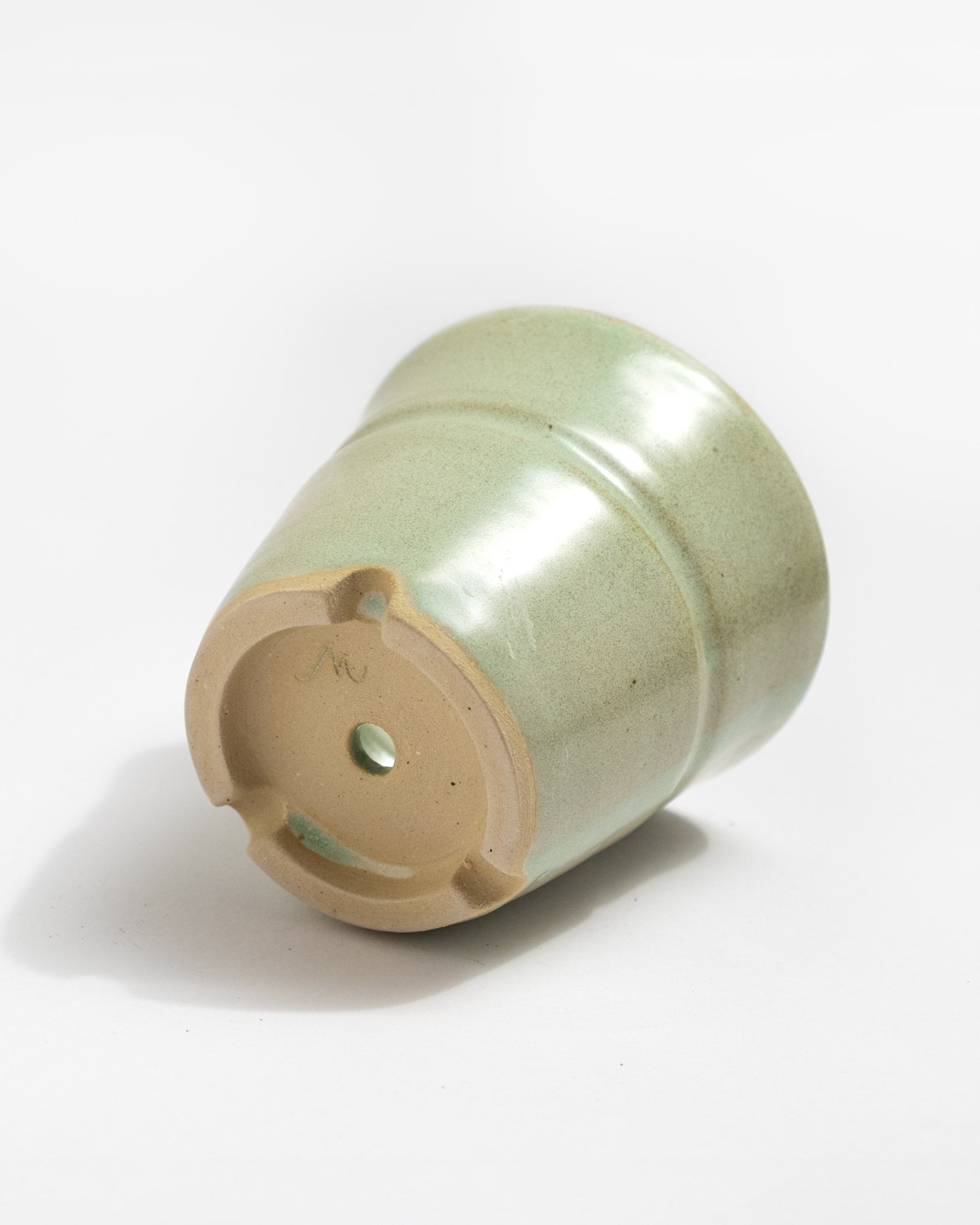 Green handmade plant pot